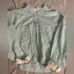 Green and White Striped Shirt